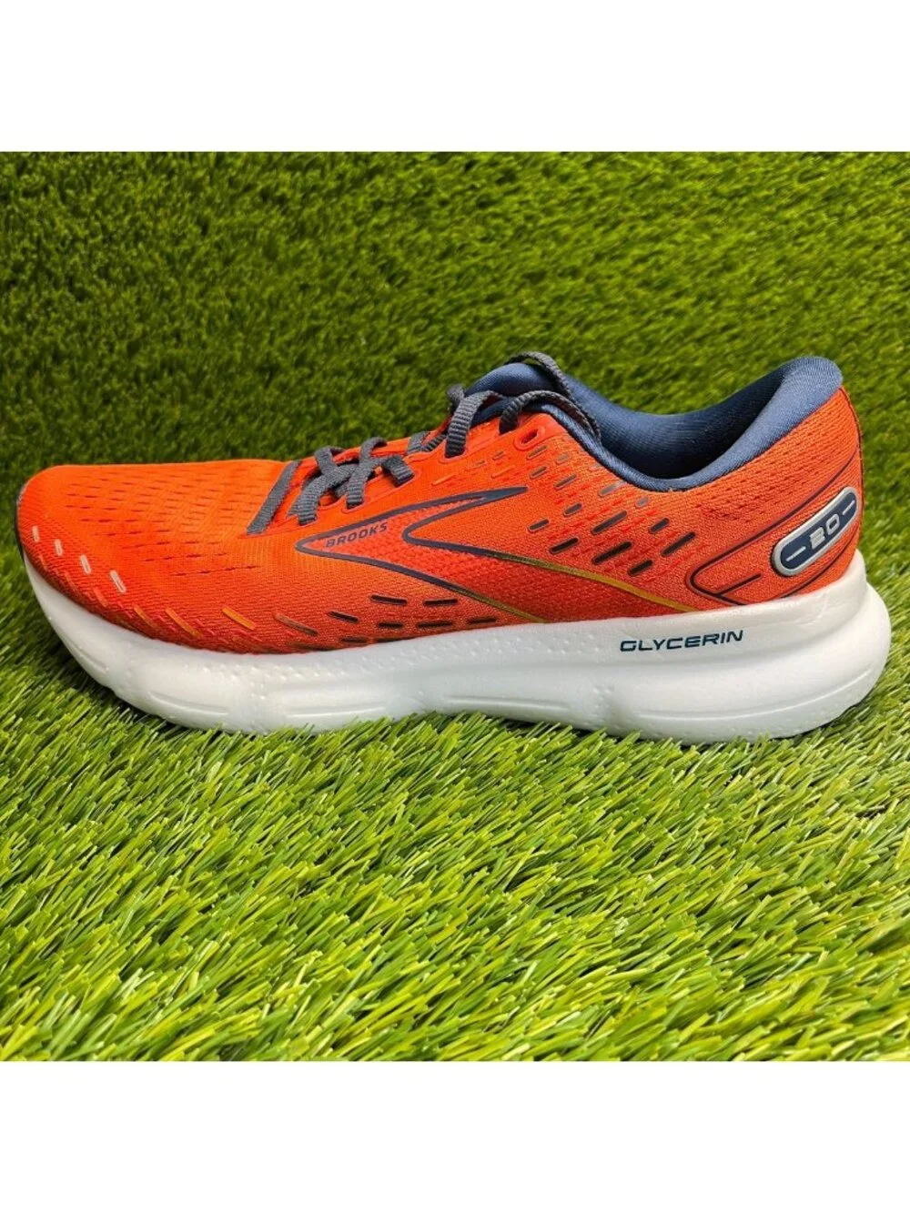 Brooks Glycerin 20 Mens Size 8.5 Orange Athletic Running Walking Shoes Sneakers